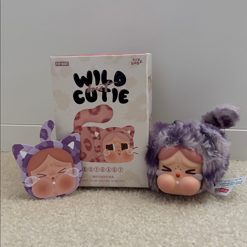 🆕 Popmart Cry Baby Wild but Cutie Plush keychain “Neon Cutie”